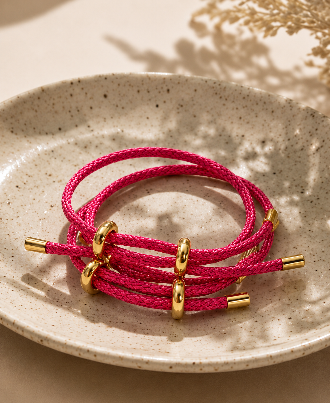VITA Signature Rope Bracelet- Hot Pink